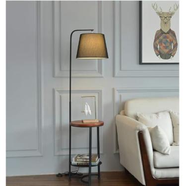 Imagem de Lâmpada De Assoalho Lâmpada De Assoalho De Cabeceira Com Prateleiras, Atmosfera Simples Mesa De Centro Criativa Lâmpada De Sofá Iluminação Interna Aa (cor: Preto Sombra Branca)