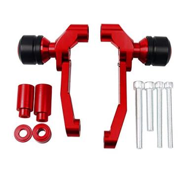 Imagem de Acc-Creativity Motocicleta CNC Alumínio Motor Crash Guard Case Frame Sliders Protector Proteção contra quedas Compatível com Honda CB650R CB650F (Vermelho)