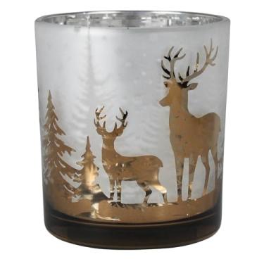 Imagem de HomArt Porta-velas votivas Deer in Forest, 7,5 cm, vidro