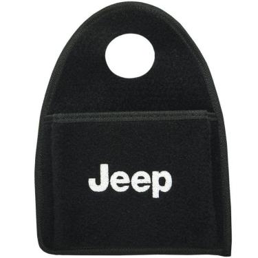 Imagem de Lixeira Lixinho Automotiva Carro Carpete Logo Bordado Jeep para Câmbio Preta