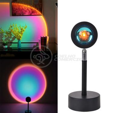 Imagem de Mini Ring Light Sunset Projetor Lâmpada Usb Arco Íris