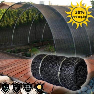Imagem de Tela Sombreamento Proteção Agrícola 30% 2 X 50 Preta