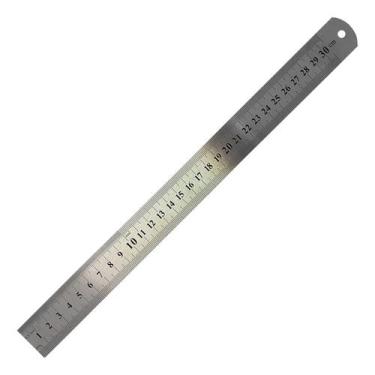 Imagem de Régua 30cm Aço Inox Escolar Escritório Casa Estudos. - Evolvere