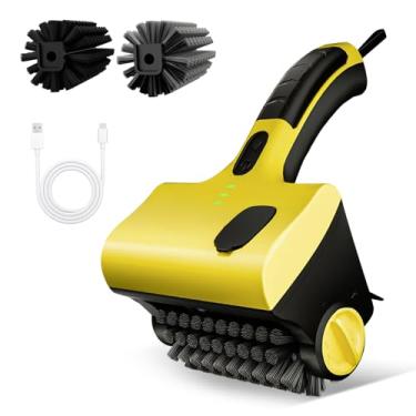 Imagem de Suteng Escova De Limpeza Para Grelha Elétrica Com Caixa Líquido, Limpador Churrasqueira Sem Fio Recarregável, 2 Velocidades, Cerdas Substituição Rotação 360°