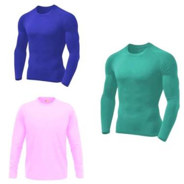 Imagem de Kit 3 Camisas Uv +50 Manga Longa Slim - Proteção Solar - Segunda Pele 