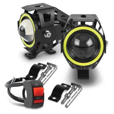 Imagem de Kit Farol Milha Angel Eyes P/ Quadriciclo Yamaha Grizzly 700 - Shockli
