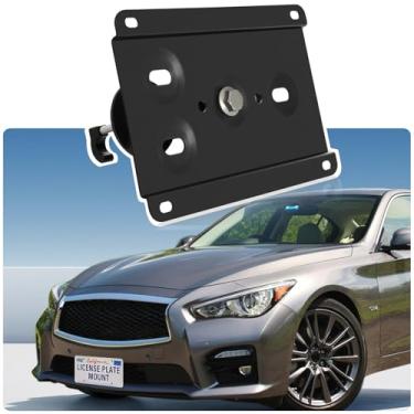 Imagem de Suporte de placa de licença antifurto compatível com Infiniti 2016-up Q50, kit de montagem de suporte de placa de licença de grade frontal, sem moldura de para-choque