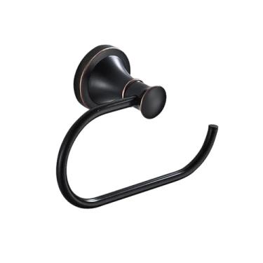 Imagem de Suporte para papel higiênico, acessórios para banheiro, cabide para rolo de papel higiênico, montagem na parede, escova cromada preta à prova de ferrugem, níquel (bronze polido a óleo)