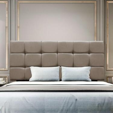 Imagem de Cabeceira Cama Box Estofada King 195 cm Ananda Suede - Black House Dec