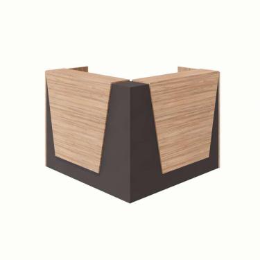 Imagem de Balcão de Atendimento em L Recepção Ameixa e Preto 141 cm