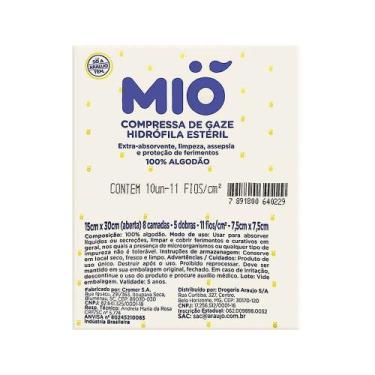 Imagem de Kit 12 Compressa de Gaze Mió Hidrófila Estéril 7,5cm x 7,5cm com 10 Un