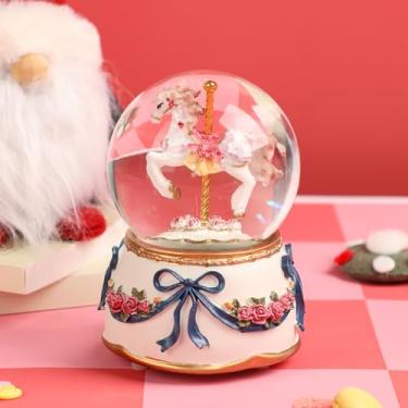Imagem de LOVE FOR YOU Caixa De Música Embrulhada Para Presente, Carrossel, Cavalos, Unicórnio, Globo Neve Musical Meninas E Mulheres, Bebês, Crianças, Irmã, Filha, Mãe, Neta, Avó, Presentes Natal Aniversário