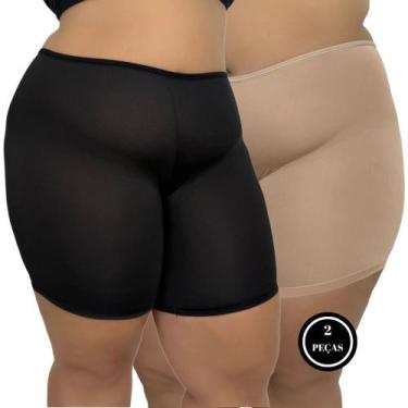 Imagem de Kit 2 Short Feminino Plus Size Anagua Segunda Pele Bermuda - c2 KIT 2 