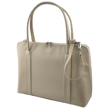 Imagem de Bolsa Executiva Feminina Sintético Vayly para Notebook, Tablet e Documentos com Alça de Ombro Regulável (Creme)