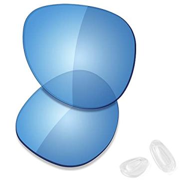 Imagem de SAUCER Lentes de reposição premium e protetores de nariz para óculos de sol Oakley Elmont L OO4119 60 mm High Defense - HD Ocean Polarizado