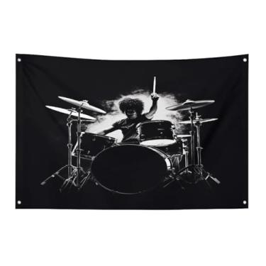 Imagem de Bandeira com quatro furos bandeiras para todos os climas baterista impresso bandeira decorativa bandeiras de poliéster adequadas para uso interno e externo 89 x 159 centímetros