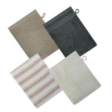 Imagem de de Lavagem para o Corpo, Toalhas De Rosto Com Argola, Conjunto De 4 Peças De Algodão Para Banho Lavagem De Mãos Rosto E Pele Para Homens Crianças E Bebés E Uso Em Viagens Confortável E Fácil De