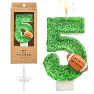 Imagem de PHD CAKE Velas De Aniversário Futebol Número 5, Festa Temática Comemoração