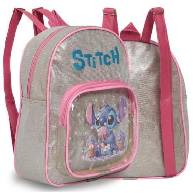 Imagem de Mochila Infantil Stitch Alça Costas Menina Passeio Creche - Plike