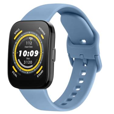 Imagem de AK Pulseira de relógio Amazfit Bip 6/5, Amazfit GTR 4/3 Pro, 3, 2e, 2, GTR de 47 mm, pulseira esportiva de silicone macio de 22 mm compatível com Bip 6/5 GTR 4, mulheres e homens (azul sênior)