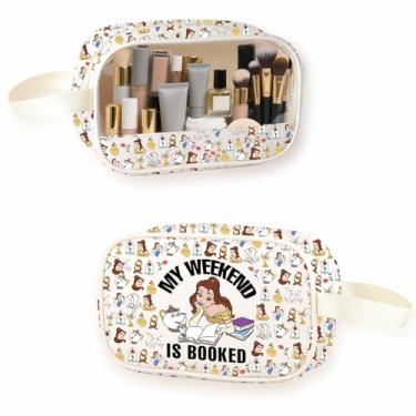 Imagem de Bolsa de cosméticos transparente inspirada no filme de beleza, presente de fã, princesa, amante da bela, bolsa de higiene pessoal transparente para viagem, É um livro C-Makeup, Bolsa de maquiagem