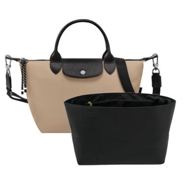 Imagem de Neylissia Bolsa organizadora ultraleve compatível com bolsa Longchamp Energy Series e muito mais, à prova d'água com papel duplo e bolsa de algodão interna para bolsas de luxo (pequena, preta)