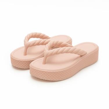 Imagem de Chinelo Nuvem Feminino，Chinelo Feminino Nuvem 4 TrançAs Branco Preto Rose(ROSE-TRANÇA,numeric_34)