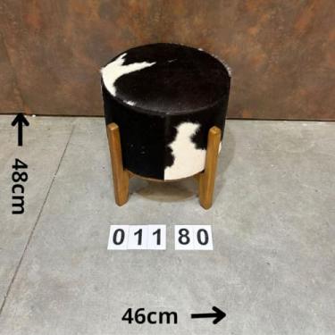 Imagem de Puff de Couro Redondo Mesa 48x46 | 01180