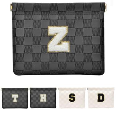 Imagem de HIGH FIT Bolsa de cosméticos de couro para bolsa, bolsa de maquiagem inicial organizador de acessórios cosméticos para batom, Preto, Z