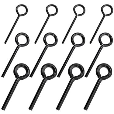 Imagem de Aienxn 12 peças de chave sextavada padrão preta 7/81.3 cm, 5/81.3 cm, 1/20.3 cm com laço completo, chave Allen de metal para dispositivo de saída de pânico de barra de empurrar