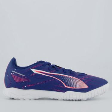 Imagem de Chuteira Puma Ultra 5 Play Society Azul e Branca, 43