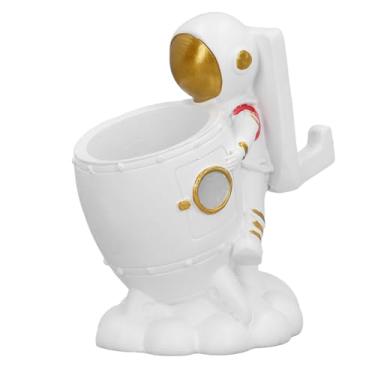 Imagem de Astronaut Pen Holder Spaceman exclusivo Organizador de mesa de estatueta Cup de lápis multifuncional para escritório e decoração de casa feita de resina sintética (2245C - 01)