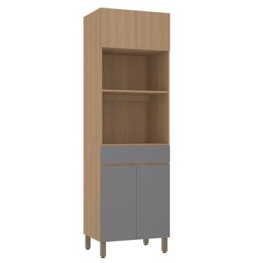 Imagem de Paneleiro 70cm 4 Portas e 1 Gaveta com Espaço Torre Quente Slim Luciane Móveis