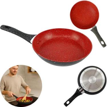 Imagem de Frigideira Alumínio Antiaderente 22 cm Fogão Elétrico Gás Indução Vitr