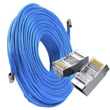 Imagem de Cabo De Rede Cftv Blindado Ftp Gigabit Crimpado Pronto 10M - Connect