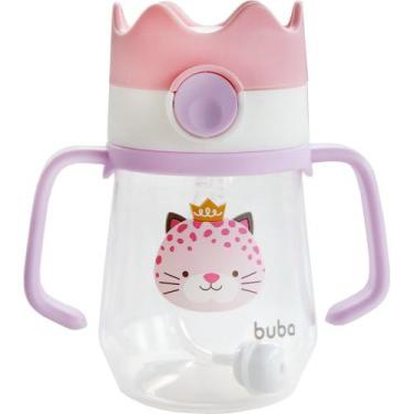 Imagem de Copo Alça Buba Canudo Retrátil Silicone Coroa Oncinha 240ml
