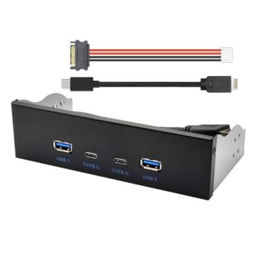 Imagem de CY HUB USB 3.1 Tipo-A e Tipo-C de 10 Gbps, 4 portas, painel frontal para placa-mãe, cabo conector tipo E, 10 Gbps para bandeja de compartimento de CD-ROM de 13.3 cm