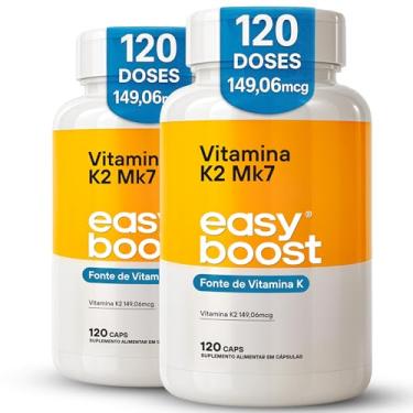 Imagem de Vitamina K2 Mk7 Easy Boost 149,06mcg Kit 2x de 120 capsulas total de 240 Caps