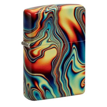 Imagem de Isqueiro Zippo com Design Swirl Colorido - Brilha no Escuro