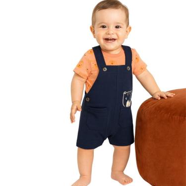 Imagem de Conjunto Infantil Blusa Ursinhos + Jardineira Trick Nick