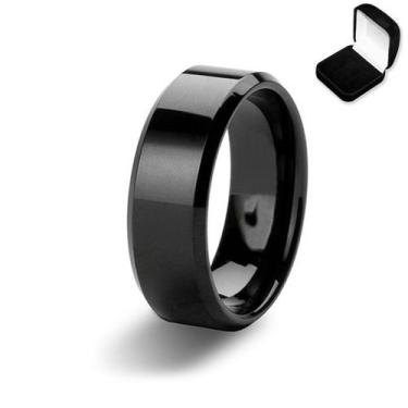 Imagem de Anel Aliança Titânio Preto 8mm Escovado - Judith Joias, 25