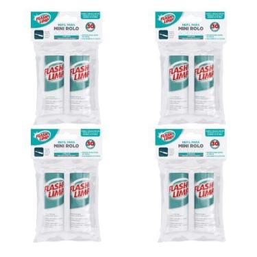 Imagem de Refil p/ Mini Rolo Adesivo (8 Peças) 30 folhas Flash Limp
