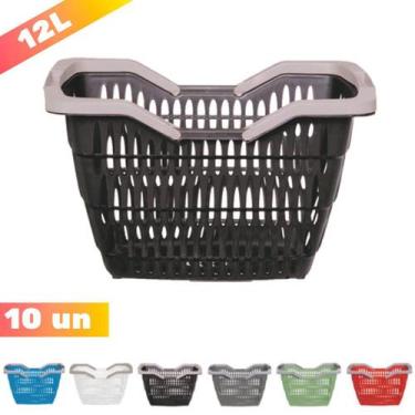 Imagem de Kit 10 Cesta Cestinha Plastica Supermercado Mercado Usual - Usual Util