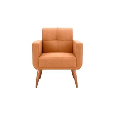 Imagem de Poltrona Cadeira Com Puff Para Descanço Acabamento Premium Havana Matrix Boucle Mostarda