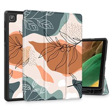 Imagem de Tuiklol Capa para Samsung Tab A7 Lite 8,7 polegadas modelo 2021 SM-T220 T225 T227 embutido porta-lápis TPU capa traseira rígida protetora para Tab A7 Lite 7,8 polegadas, folhas abstratas
