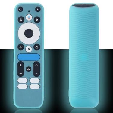 Imagem de Capa de controle remoto azul brilhante para controle remoto Onn Google TV Box 4K Pro 2025, capa de silicone compatível com controle remoto Onn Google TV, lavável, antideslizante, não irrita a pele