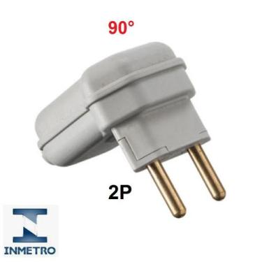 Imagem de Plugue de tomada 20A Macho 2 Pinos 90 Grau Cinza - MarGirius