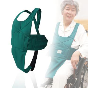 Imagem de Cinto de segurança antiqueda para cadeira de rodas para idosos e pacientes com deficiência - Peitoral ajustável de corpo inteiro para evitar inclinações ou quedas