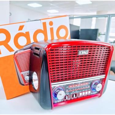 Imagem de Radio Retro Bluetooth AM-FM Entrada USB Cartão SD Lanterna Estilo Vintage e Saída Auxiliar