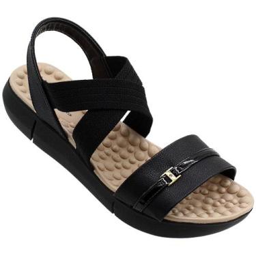 Imagem de Sandália Anabela Modare Ultraconforto Elástico Feminina, Preto, 38